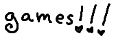 animated gif of the word 'games' with 3 exclamation points