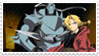 A stamp-shaped gif showing multiple still images from the anime Fullmetal Alchemist